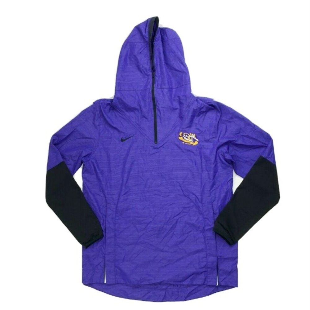 NIKE LSU Tigers Lightweight Football Purple Hooded Men’s Jacket Size L EUC